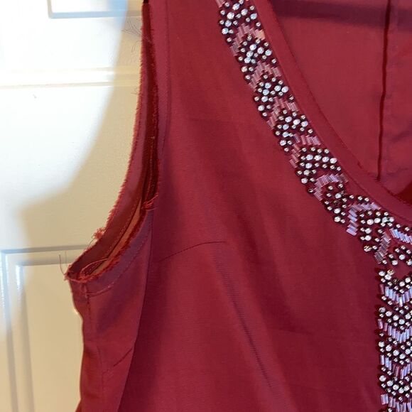 Ana A New Approach Sequins Women’s Tank Top Size L Red Cherry - Picture 3 of 14
